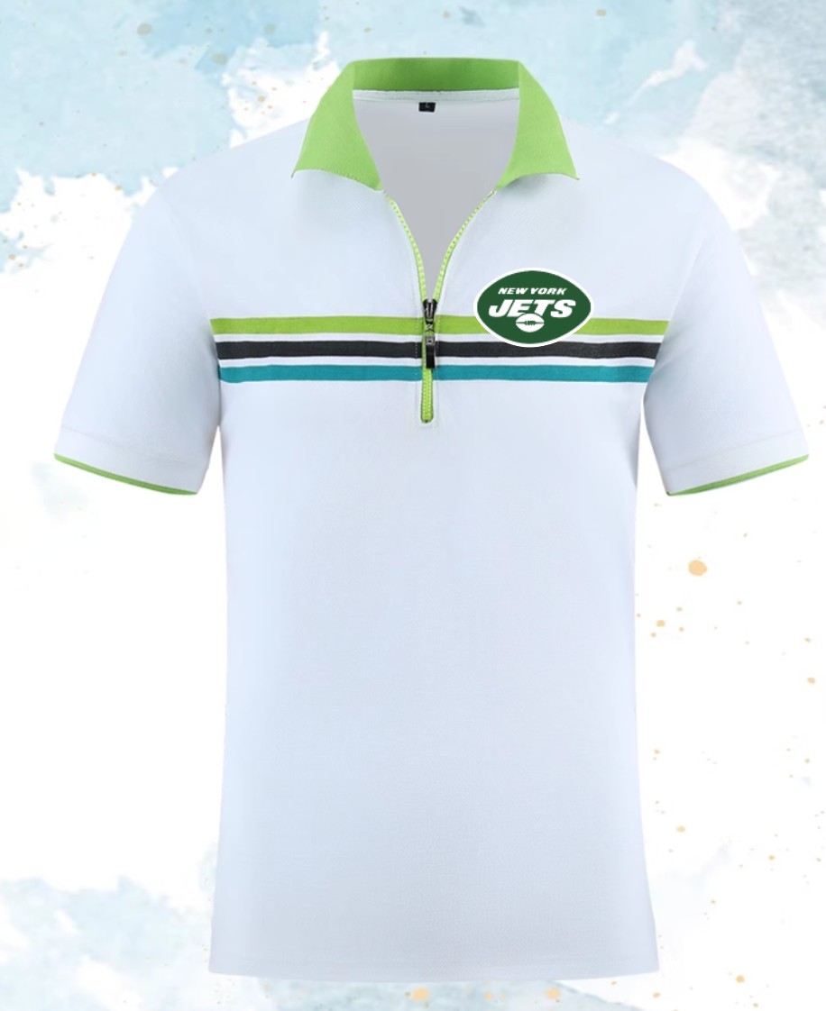 New York Jets white #15 Men 2025 NFL polo T shirt->nfl t-shirts->Sports Accessory